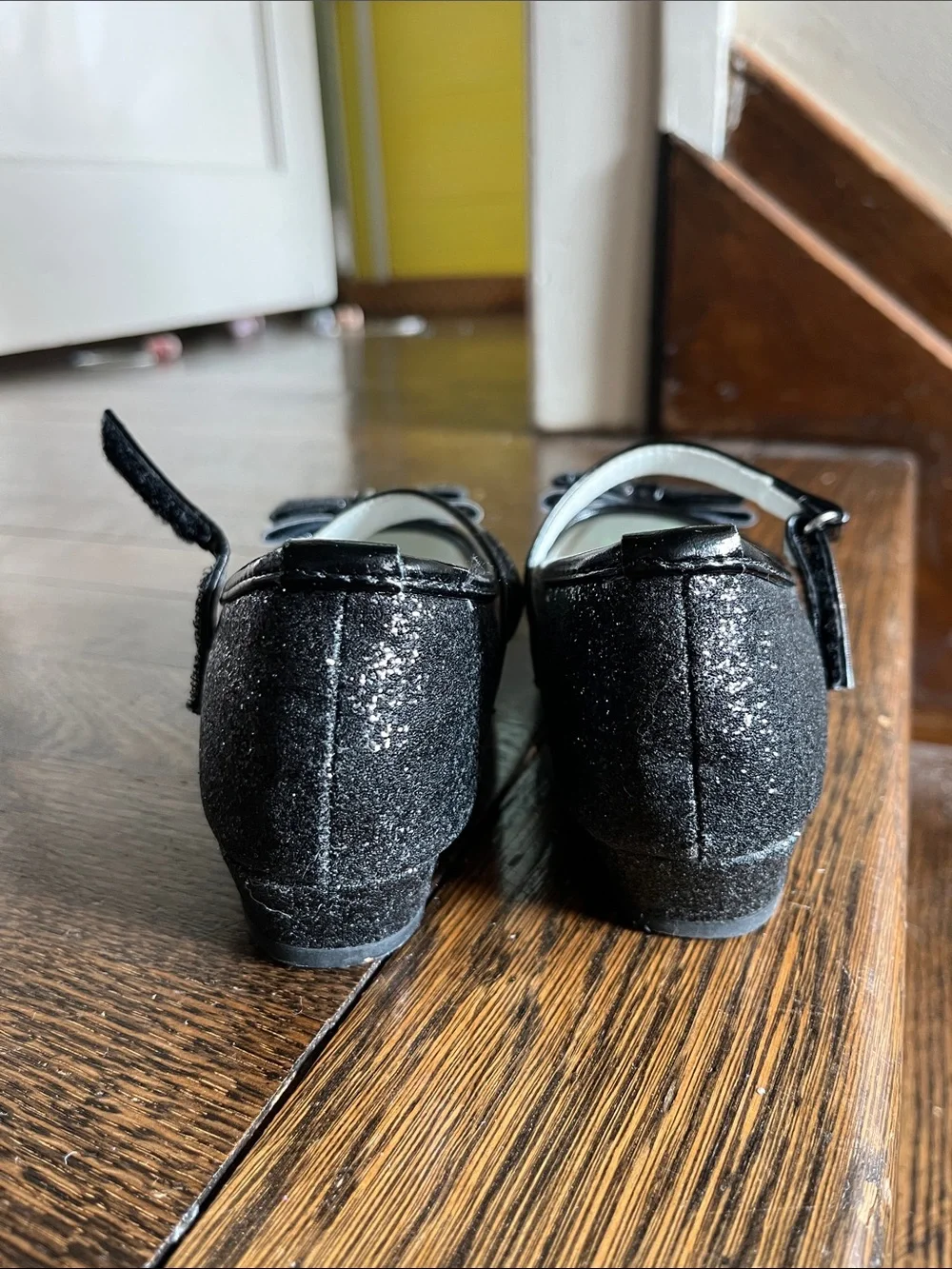 Girls' Glitter Mary Jane Heels with Bow